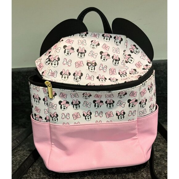 Dani By Danielle Nicole Disney Minnie Mouse Mini Backpack W/Ears Pink & Black - Picture 1 of 16